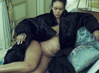 Rihanna pregnant topless nipples vogue photo shoot 20