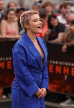 Florence pugh oppenheimer photo call boob baring look 12