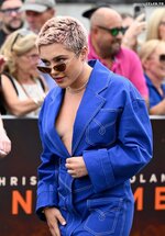 Florence pugh oppenheimer photo call boob baring look 24