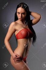 20524500 sexy busty girl posing in lingerie Stock Photo