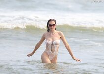 Julia fox white swimsuit transparent wet breasts nipples ass 11