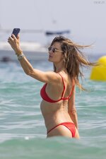 Ibiza beach alessandra ambrosio red bikini 2