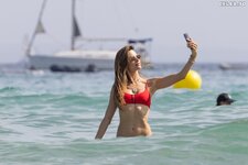 Ibiza beach alessandra ambrosio red bikini 6