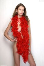 Kristina naked red boa boobs peter janhans 01 800x1205
