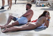 Chloe Ferry in a white bikini on the beach in Spain 09 06 2023  16 