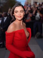 Lucy Hale nipslip at Paris Fashion Week 2