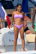 Christina milian pokies in bikini while on a boat 2632