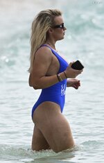 Tallia Storm in swimsuit at the beach in Barbados 12 24 2023  005 