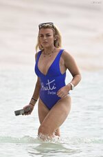 Tallia Storm in swimsuit at the beach in Barbados 12 24 2023  009 