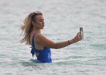 Tallia Storm in swimsuit at the beach in Barbados 12 24 2023  016 
