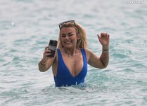 Tallia Storm in swimsuit at the beach in Barbados 12 24 2023  017 