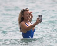 Tallia Storm in swimsuit at the beach in Barbados 12 24 2023  018 