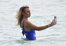 Tallia Storm in swimsuit at the beach in Barbados 12 24 2023  020 
