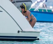 Sarah Jayne Dunn in blue bikini during holiday in Barbados 01 07 2024  18 
