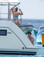 Sarah Jayne Dunn in blue bikini during holiday in Barbados 01 07 2024  19 