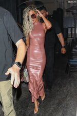 Khloe Kardashian Braless in Latex Dress 6
