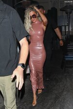 Khloe Kardashian Braless in Latex Dress 7