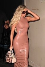 Khloe Kardashian Braless in Latex Dress 27