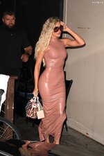 Khloe Kardashian Braless in Latex Dress 28