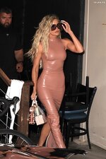 Khloe Kardashian Braless in Latex Dress 29
