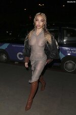 Fka twigs in a tan see through ensemble arrives at the standard hotel in london 01 14 2022 3