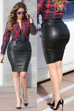 Khloe kardashian rocks a tight black leather skirt large