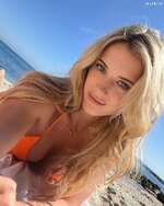Lindsay Brewer orange bikini3