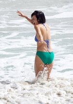 Lily Allen Nipple Slip in Bikini 4