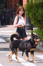 Emily ratajkowski braless walking dog new york 2