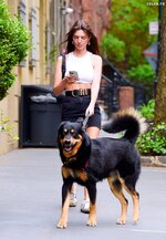 Emily ratajkowski braless walking dog new york 7
