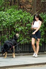 Emily ratajkowski braless walking dog new york 9