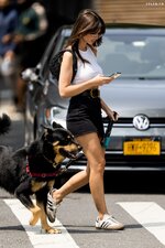 Emily ratajkowski braless walking dog new york 19