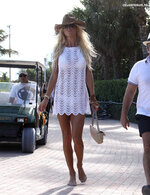 Victoria Silvstedt   wears a see through white dress as she leaves St Barth 6