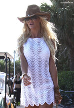 Victoria Silvstedt   wears a see through white dress as she leaves St Barth 9
