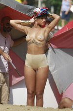 Rihanna at photoshoot for vogue brasil 7