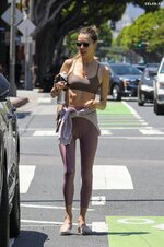 Alessandra Ambrosio shows off her toned abs as she wraps up a yoga class in Santa Monica 06