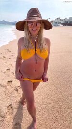 Britney Spears posing in yellow bikini  2