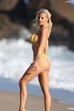Brennah black sexy ass boobs yellow bikini malibu 1