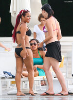 Christina Milian   Out  About relaxes poolside with friends Miami 280613 21